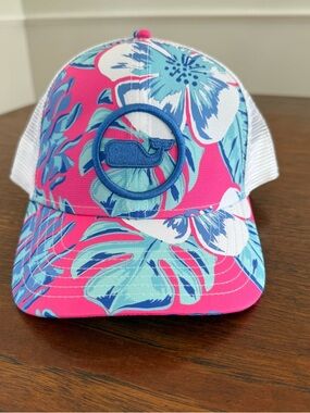 Vineyard Vines Floral Trucker Hat - Hot Pink & Aqua
